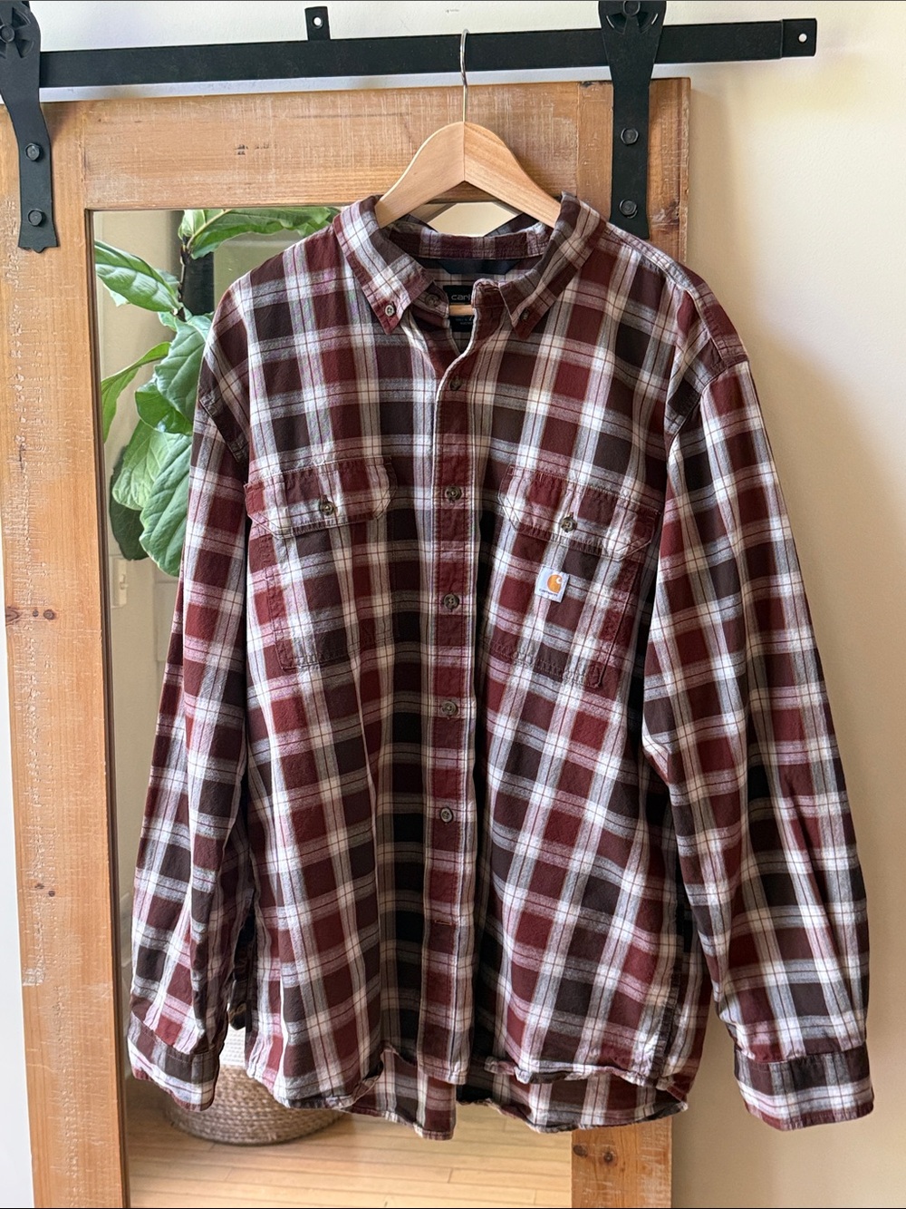Carhartt Plaid Long Sleeve Button Down Shirt Size XL